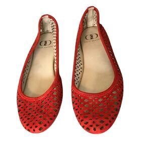 Kelsi Dagger Cut Out Suede Flats Size 8
